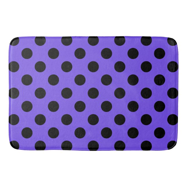 Tapis De Bain Points noirs sur bleu pervenche (Devant)