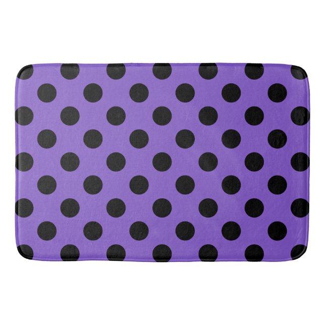 Tapis De Bain Points noirs sur lavande (Devant)