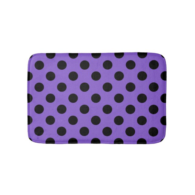 Tapis De Bain Points noirs sur lavande (Devant)