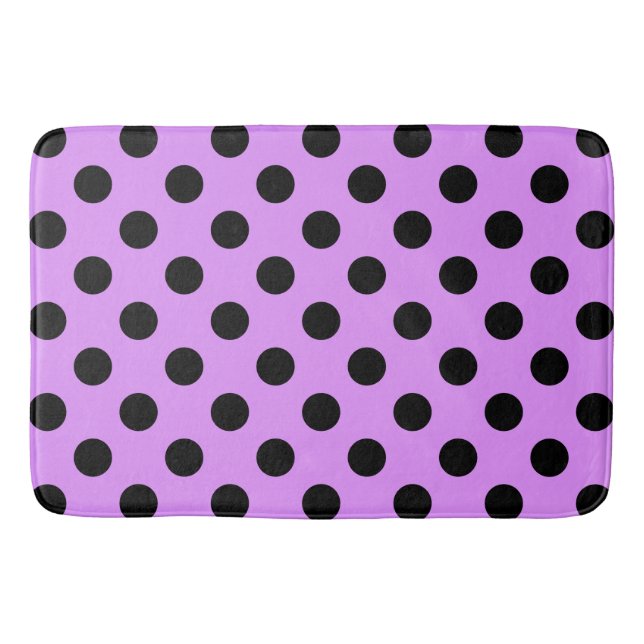 Tapis De Bain Points noirs sur lilas (Devant)