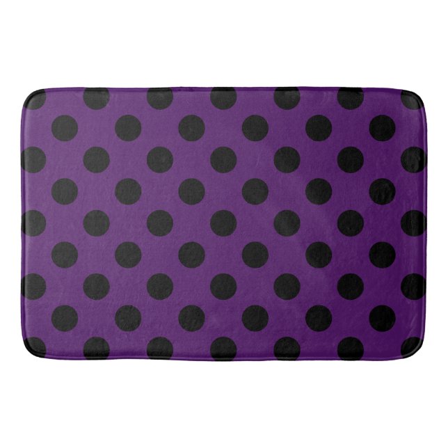 Tapis De Bain Points noirs sur pourpre plum (Devant)