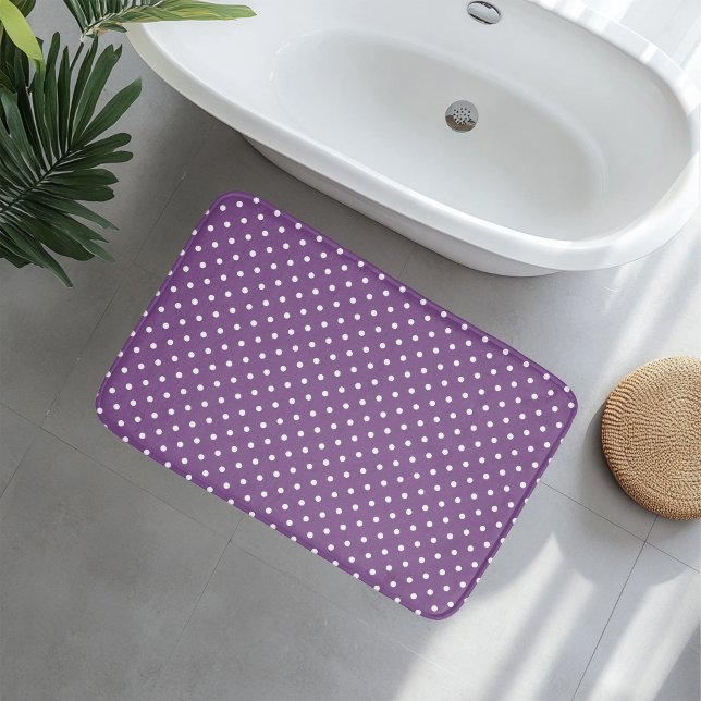 Tapis De Bain Points noirs violets petits (Créateur téléchargé)