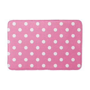Tapis De Bain Points Pink & White