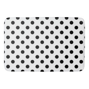 Tapis De Bain Points pois noirs et blancs