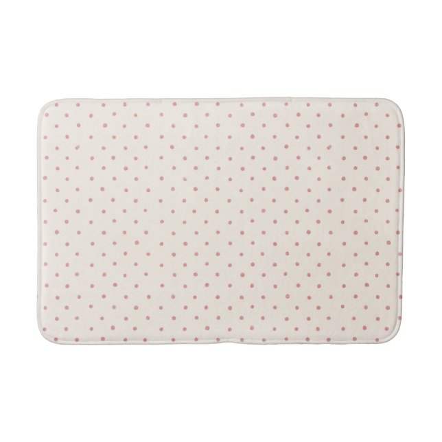 Tapis De Bain Points roses crèmes Fantaisiste  (Devant)
