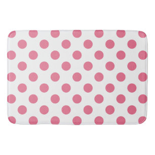 Tapis De Bain Points roses et blancs