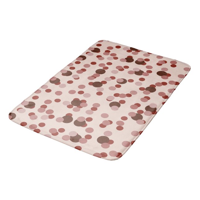 Tapis De Bain points rouges et roses (Angle)