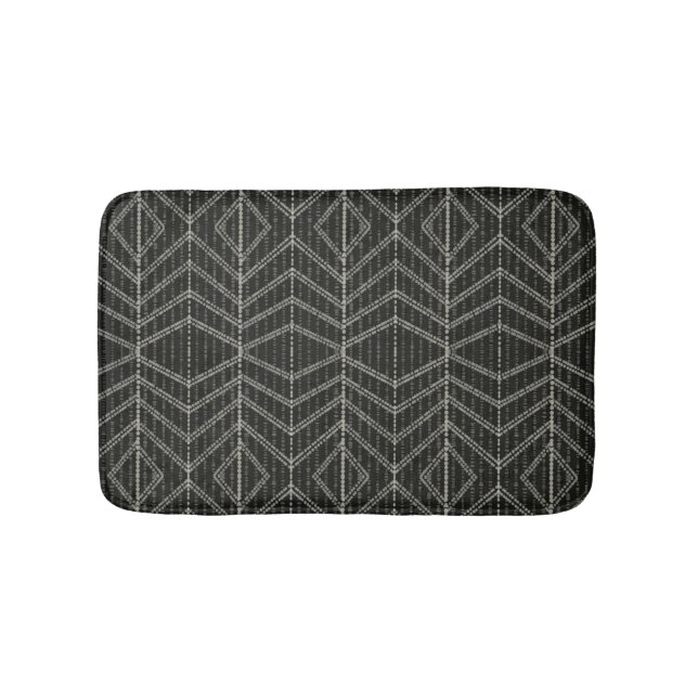Tapis De Bain Points verticaux gris diagonaux horizontaux (Devant)