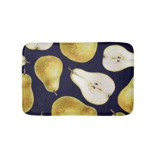 Tapis De Bain Poire mûre, arrière - plan noir, jardin