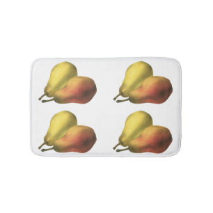 Tapis De Bain Poires Vintage, Aliments Biologiques, Fruits Mûrs