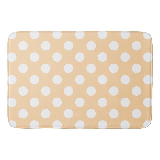 Tapis De Bain Pois blancs sur beige (Devant)