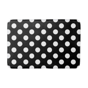 Tapis De Bain Pois blancs sur noir