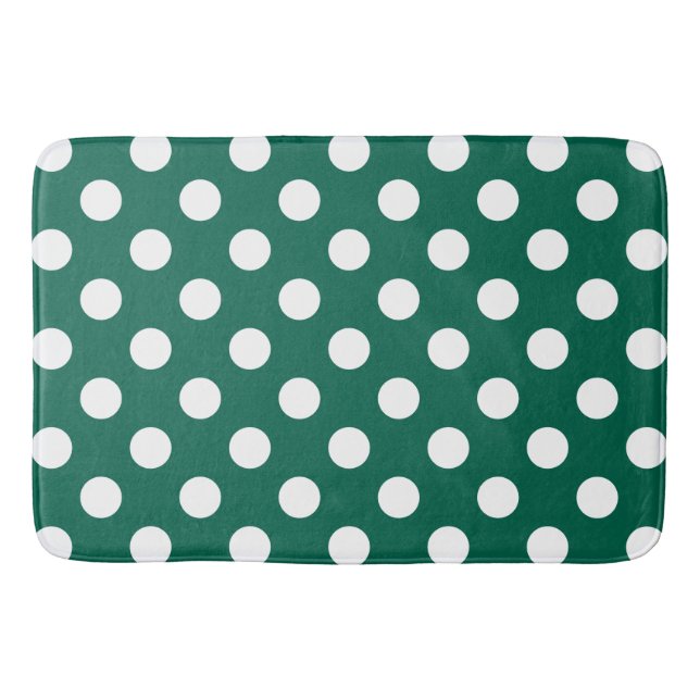 Tapis De Bain Pois blancs sur vert sauge (Devant)