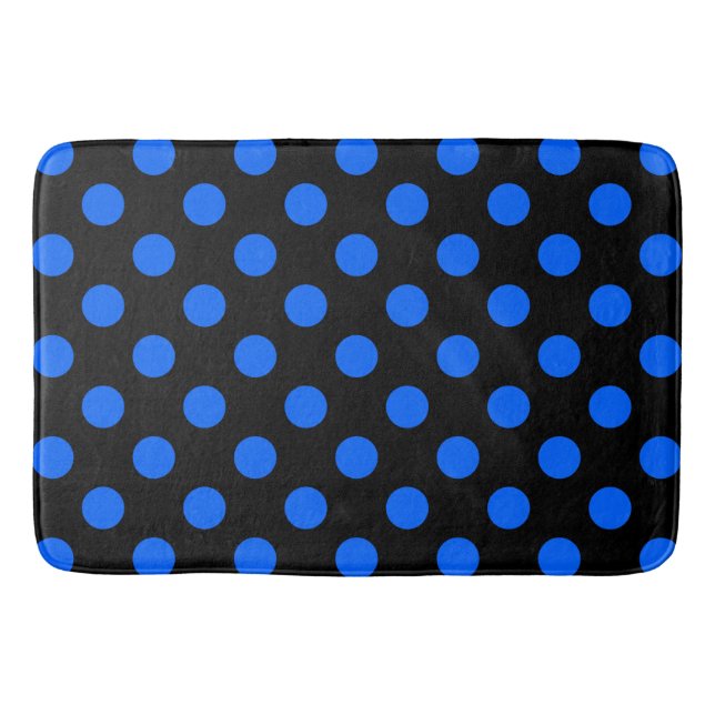 Tapis De Bain Pois bleu et noir (Devant)
