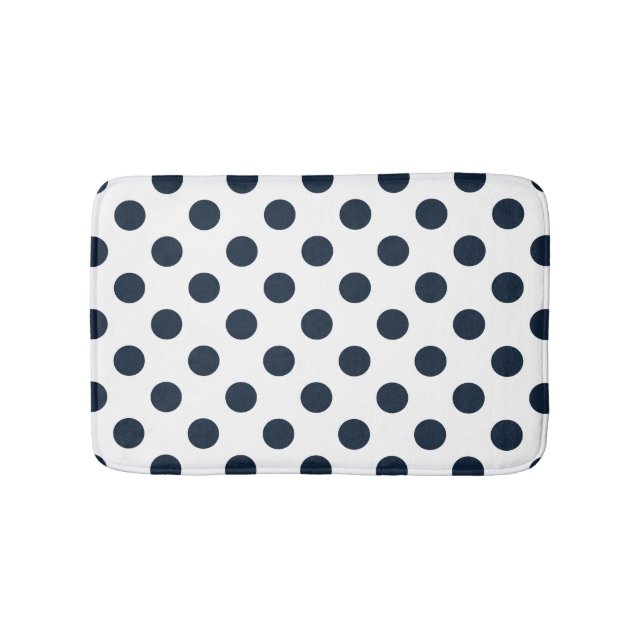 Tapis De Bain Pois bleu marine foncé (Devant)