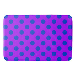 Tapis De Bain Pois bleus sur violet