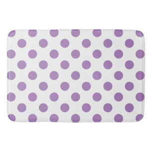 Tapis De Bain Pois de lavande sur blanc