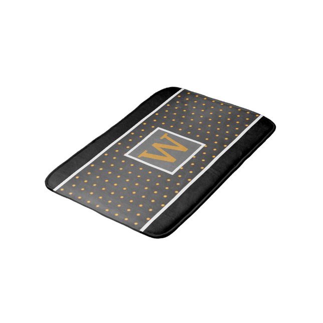 Tapis De Bain Pois d'or Faux sur Gradient gris (Angle)
