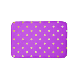 Tapis De Bain pois élégant de pourpre d'or de faux
