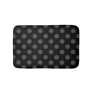 Tapis De Bain Pois gris sur noir