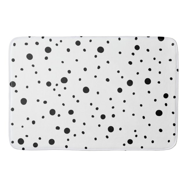 Tapis De Bain Pois noirs et blancs (Devant)