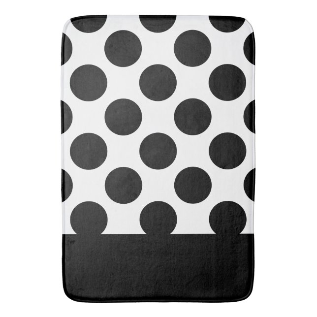 Tapis De Bain Pois noirs et blancs   (devant Vertical)
