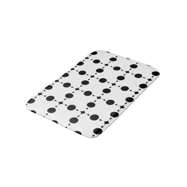 Tapis De Bain Pois noirs, Motif à points Polka, points, pointill (Angle)