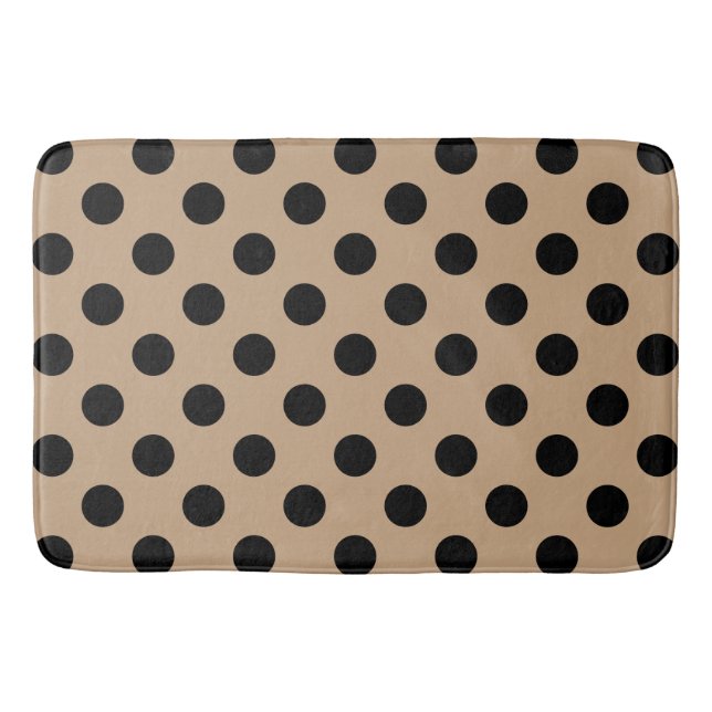 Tapis De Bain Pois noirs sur beige (Devant)