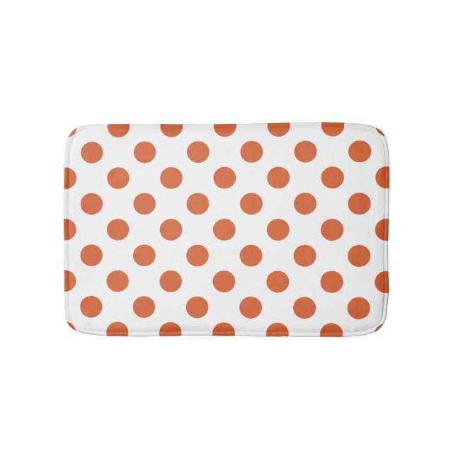 Tapis De Bain Pois orange brûlés (Devant)