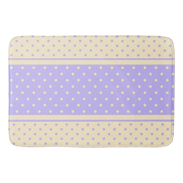 Tapis De Bain Pois, & points lavande et jaune  (Devant)