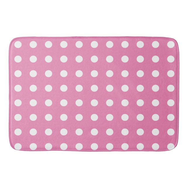 Tapis De Bain Pois roses et blancs (Devant)