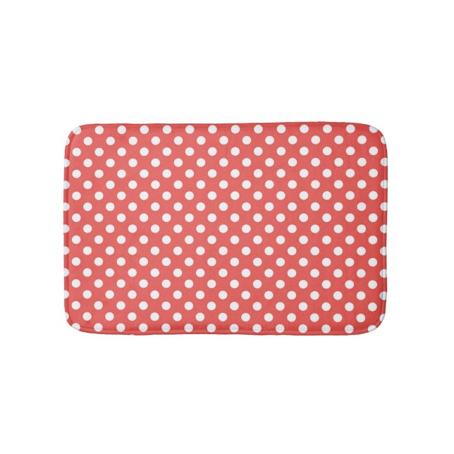 Tapis De Bain Pois rouges et blancs (Devant)