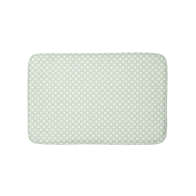 Tapis De Bain Pois vert et blanc Poka Dot (Devant)