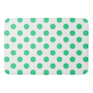 Tapis De Bain Pois verts et blancs