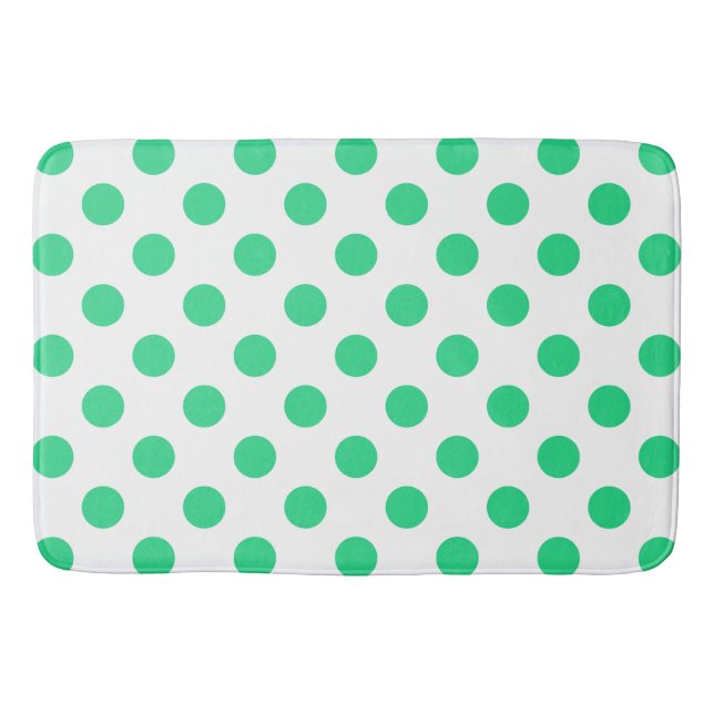 Tapis De Bain Pois verts et blancs (Devant)