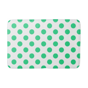 Tapis De Bain Pois verts et blancs