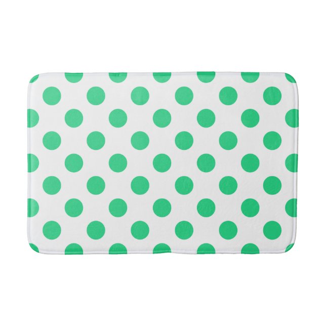 Tapis De Bain Pois verts et blancs (Devant)