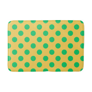 Tapis De Bain Pois verts sur jaune