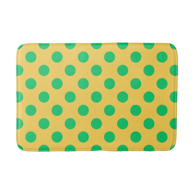 Tapis De Bain Pois verts sur jaune (Devant)