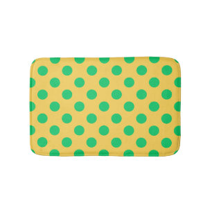 Tapis De Bain Pois verts sur jaune