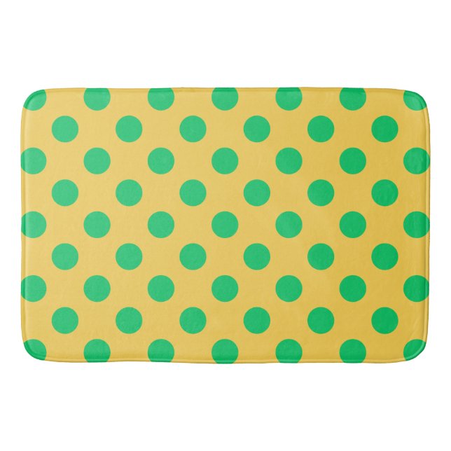 Tapis De Bain Pois verts sur jaune (Devant)