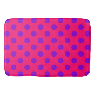 Tapis De Bain Pois violets sur cerise