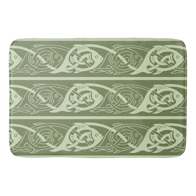 Tapis De Bain Poisson à nouer celtique en vert (Devant)