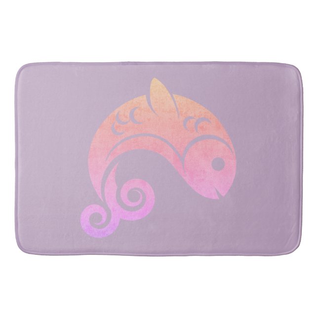 Tapis De Bain poisson au coucher du soleil (Devant)