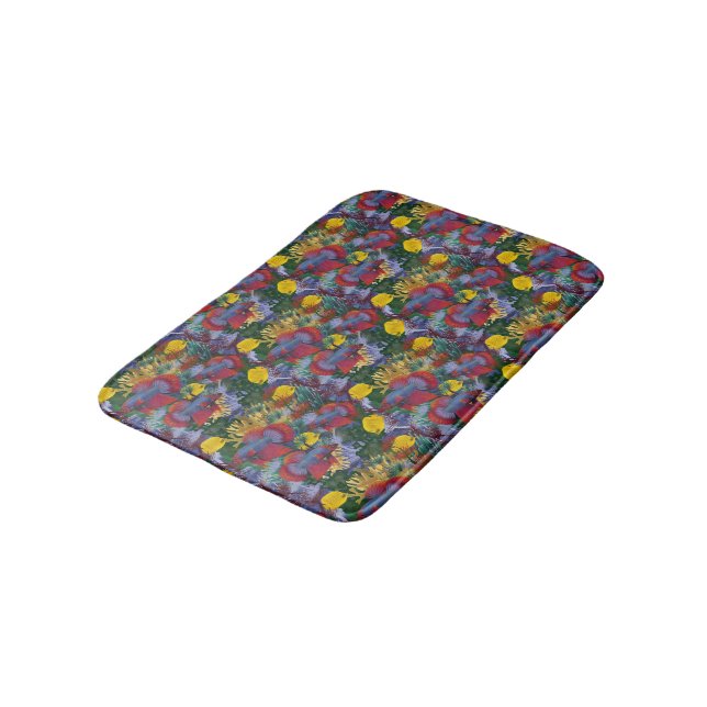 Tapis De Bain Poisson bleu marine (Angle)