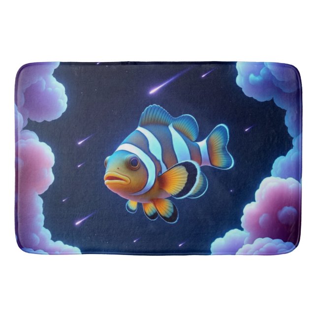 Tapis De Bain Poisson clown cosmique (Devant)