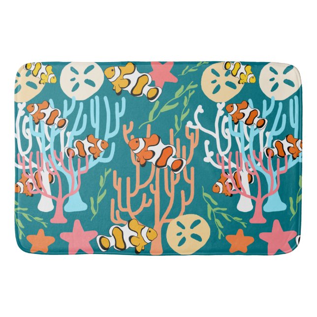 Tapis De Bain Poisson clown & Ocean Life Custom (Devant)