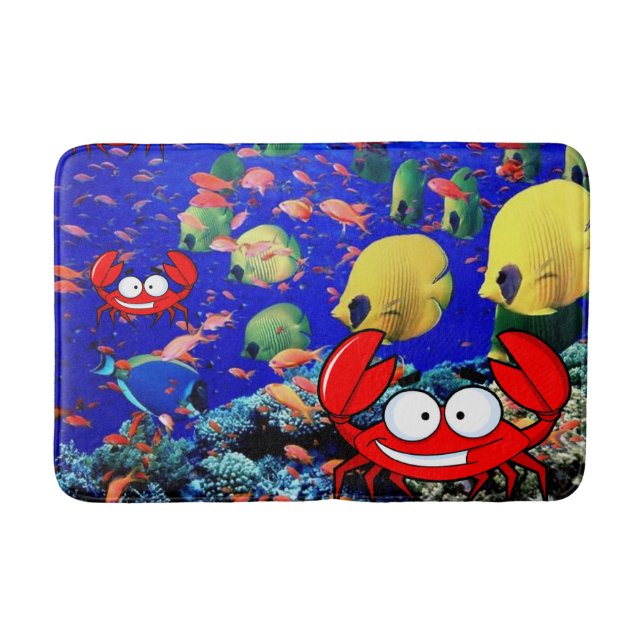 Tapis De Bain Poisson Crabe Ocean Beach Salle de bain Mat (Devant)