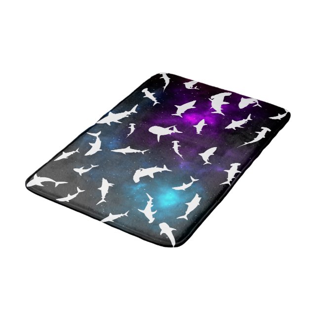 Tapis De Bain Poisson de requin ombre blanche sur la galaxie noi (Angle)