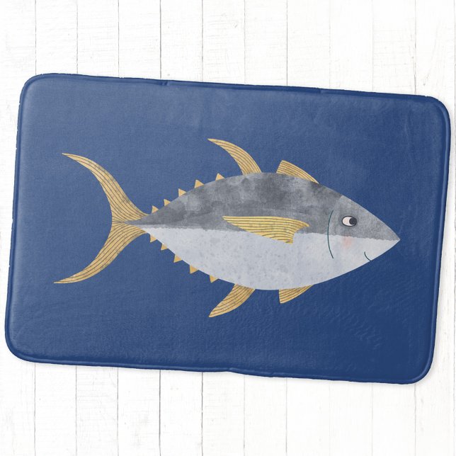 Tapis De Bain Poisson de thon (Fun Yellowfin Tuna fish bath mat for your home, beach house or boat)
